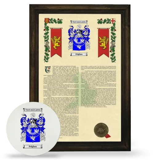 Pelghan Framed Armorial History and Mouse Pad - Brown