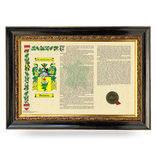 Plissoneau Armorial Landscape Framed - Heirloom