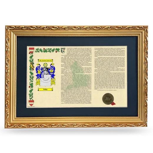 Pelay Deluxe Armorial Landscape Framed - Gold