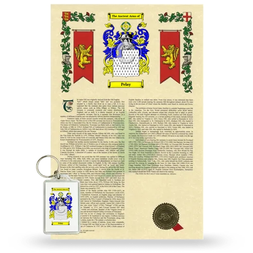 Pelay Armorial History and Keychain Package