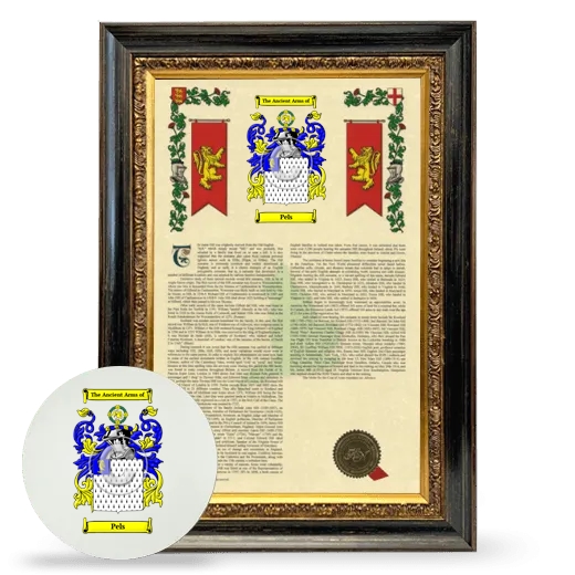 Pels Framed Armorial History and Mouse Pad - Heirloom