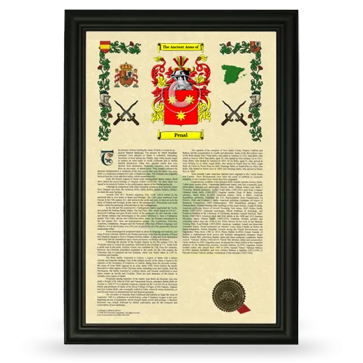 Penal Armorial History Framed - Black