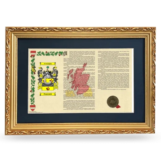 Penycuick Deluxe Armorial Landscape Framed - Gold