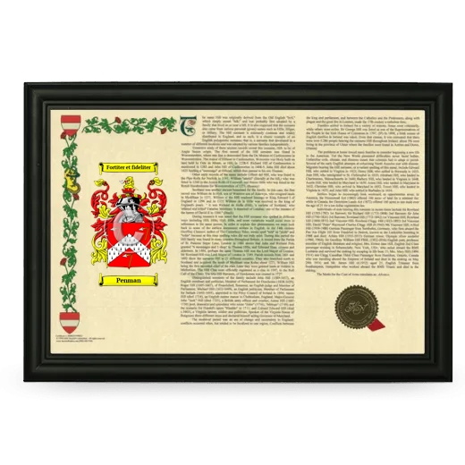 Penman Armorial Landscape Framed - Black