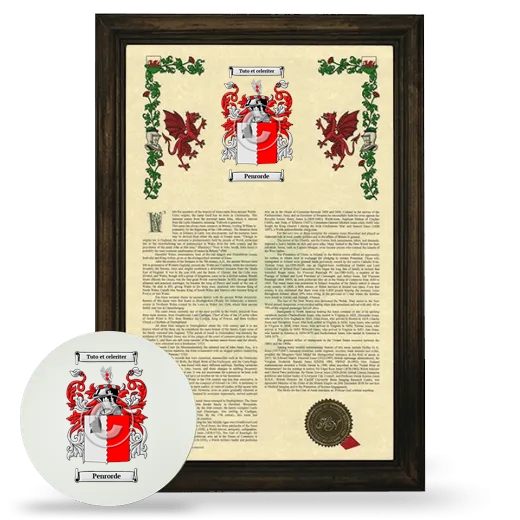 Penrorde Framed Armorial History and Mouse Pad - Brown