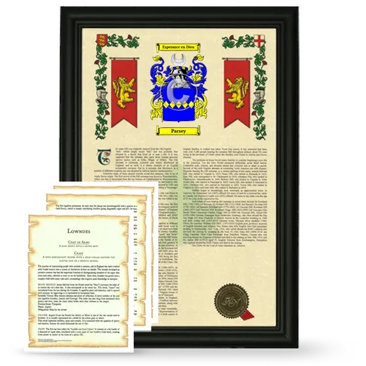 Parsey Framed Armorial History and Symbolism - Black
