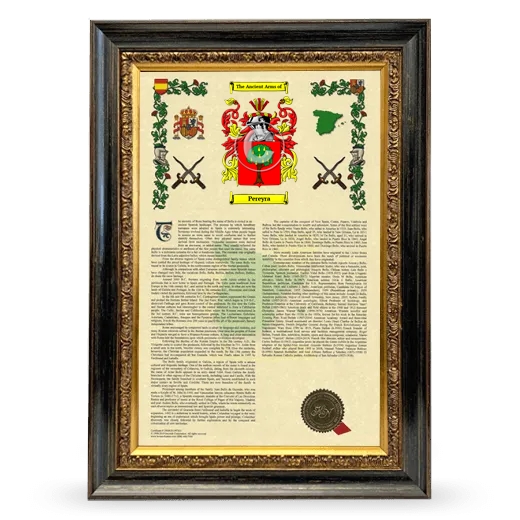 Pereyra Armorial History Framed - Heirloom