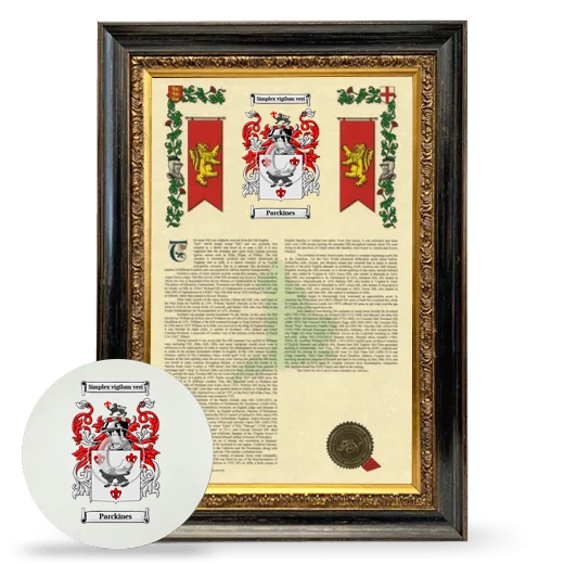 Parckines Framed Armorial History and Mouse Pad - Heirloom