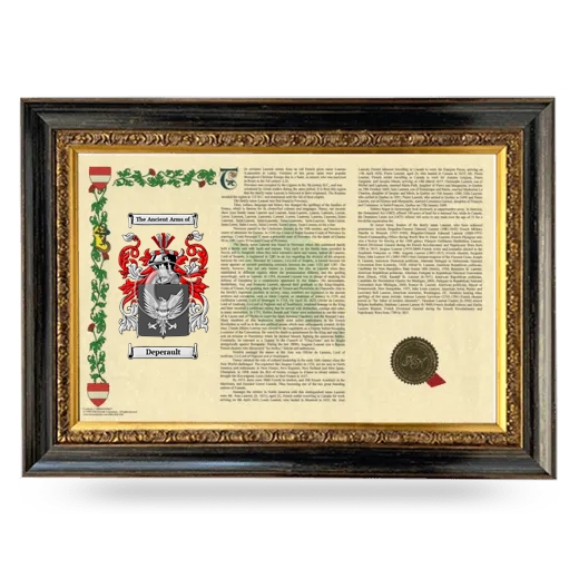 Deperault Armorial Landscape Framed - Heirloom