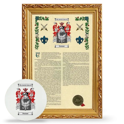 Pereaut Framed Armorial History and Mouse Pad - Gold