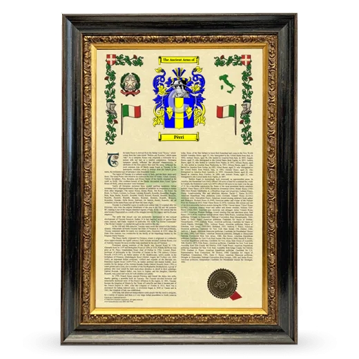 Pèrri Armorial History Framed - Heirloom