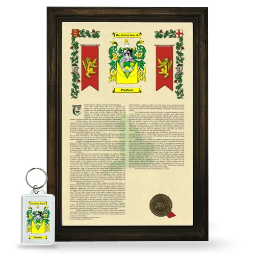 Puriham Framed Armorial History and Keychain - Brown