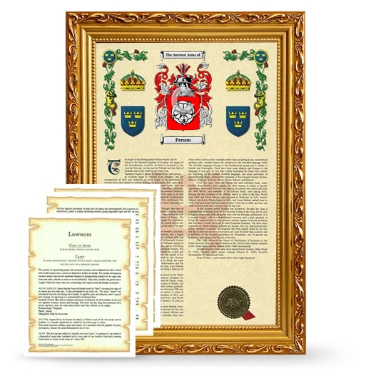 Person Framed Armorial History and Symbolism - Gold