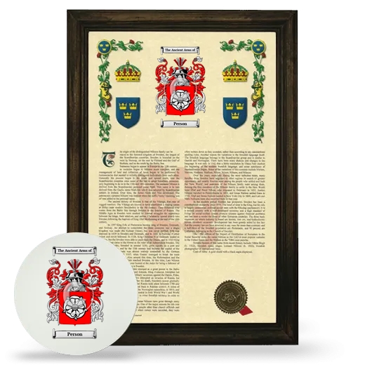 Person Framed Armorial History and Mouse Pad - Brown