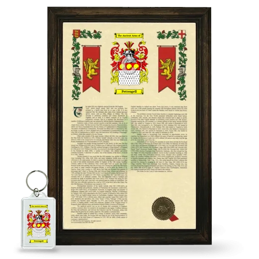 Pettengell Framed Armorial History and Keychain - Brown