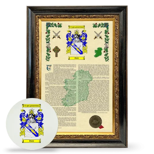 Petti Framed Armorial History and Mouse Pad - Heirloom