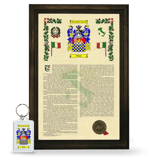 Pezza Framed Armorial History and Keychain - Brown