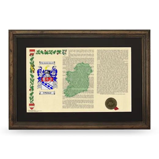 O'Pheland Deluxe Armorial Landscape Framed - Brown