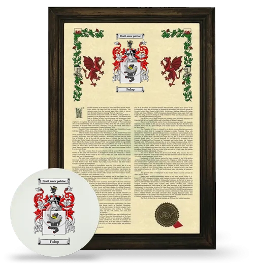 Fulop Framed Armorial History and Mouse Pad - Brown