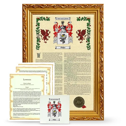 Philps Framed Armorial, Symbolism and Large Tile - Gold