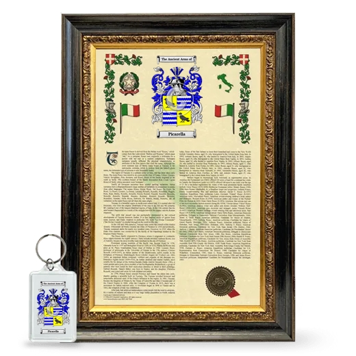 Picarella Framed Armorial History and Keychain - Heirloom