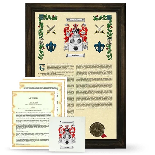 Pechon Framed Armorial, Symbolism and Large Tile - Brown
