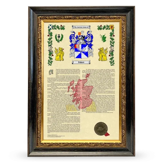 Pakert Armorial History Framed - Heirloom