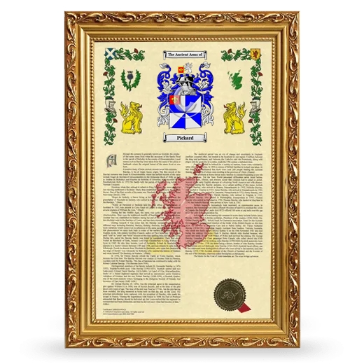 Pickard Armorial History Framed - Gold