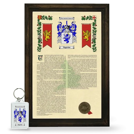 Piggerine Framed Armorial History and Keychain - Brown