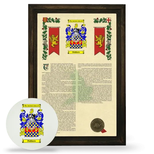 Pickfarte Framed Armorial History and Mouse Pad - Brown