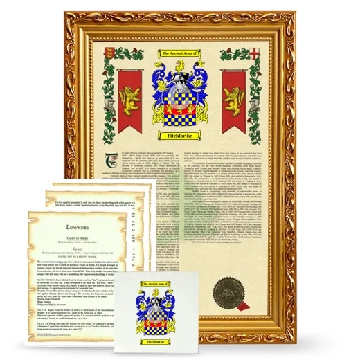 Pitchforthe Framed Armorial, Symbolism and Large Tile - Gold