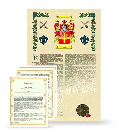 Piquett Armorial History and Symbolism package