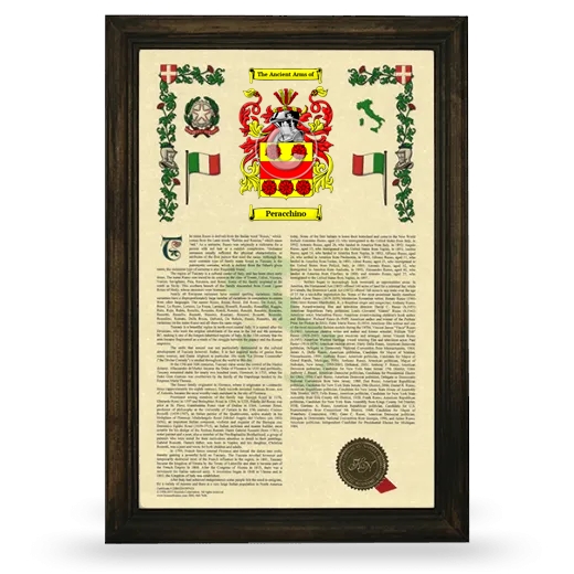 Peracchino Armorial History Framed - Brown