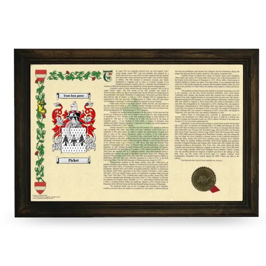 Picket Armorial Landscape Framed - Brown