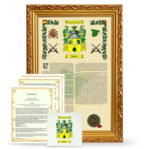 Pinares Framed Armorial, Symbolism and Large Tile - Gold