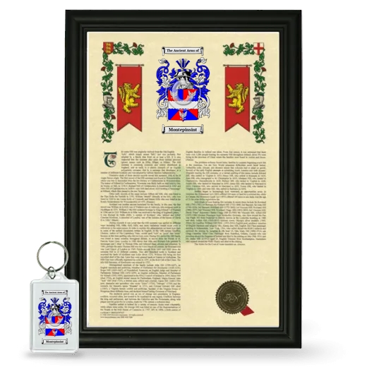 Montepinsint Framed Armorial History and Keychain - Black