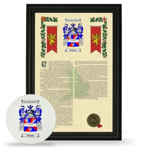 Pinzone Framed Armorial History and Mouse Pad - Black