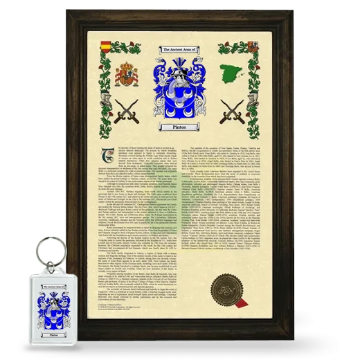 Pintos Framed Armorial History and Keychain - Brown