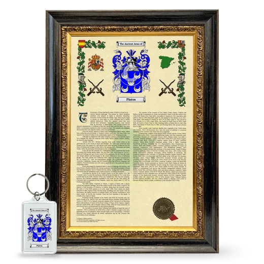 Pintos Framed Armorial History and Keychain - Heirloom