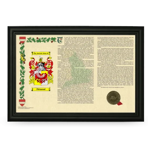 Pittmend Armorial Landscape Framed - Black