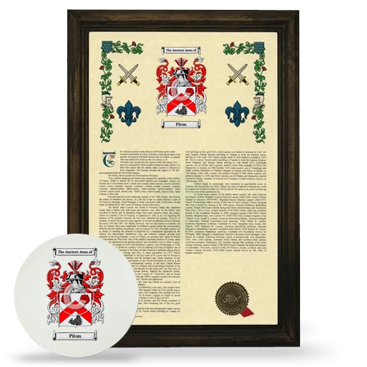 Piton Framed Armorial History and Mouse Pad - Brown