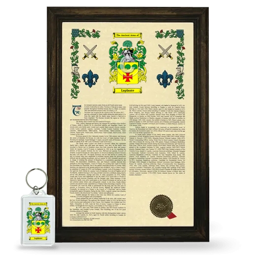 Laplante Framed Armorial History and Keychain - Brown