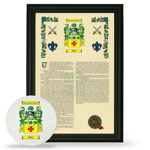 Plant Framed Armorial History and Mouse Pad - Black