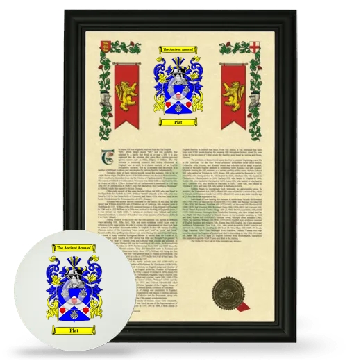 Plat Framed Armorial History and Mouse Pad - Black