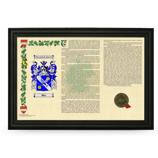 Blitz Armorial Landscape Framed - Black