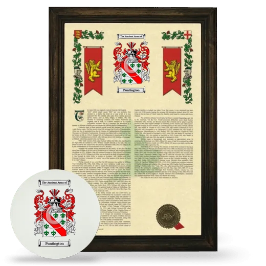 Puntington Framed Armorial History and Mouse Pad - Brown