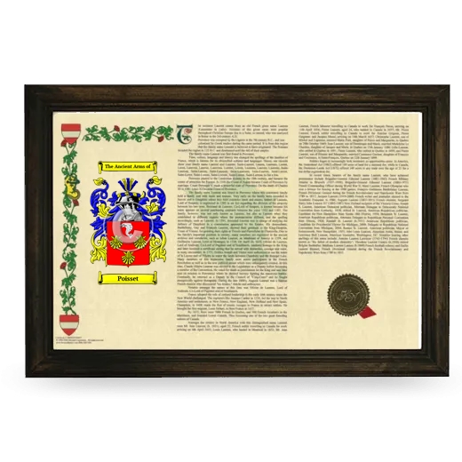 Poisset Armorial Landscape Framed - Brown