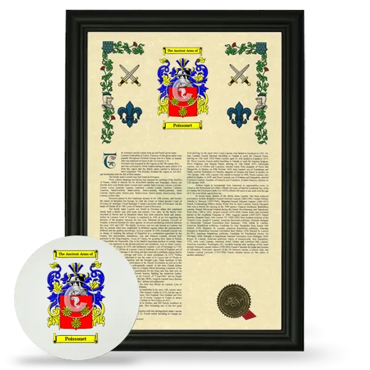 Poissonet Framed Armorial History and Mouse Pad - Black