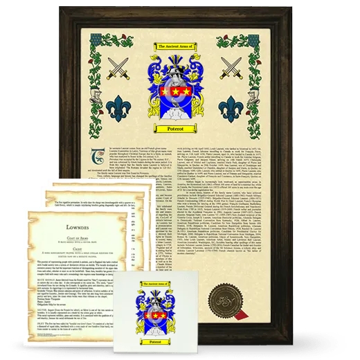 Poterot Framed Armorial, Symbolism and Large Tile - Brown