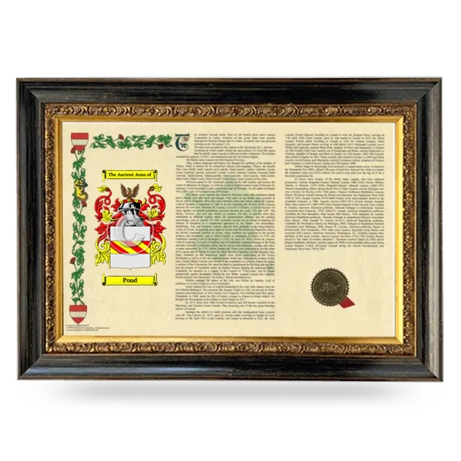 Pond Armorial Landscape Framed - Heirloom